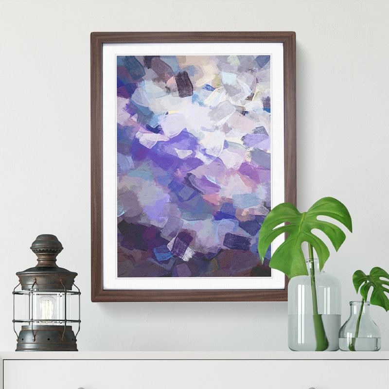 Joyful Sky - Single Picture Frame Print, 34cm H x 25cm W x 2cm D, Walnut