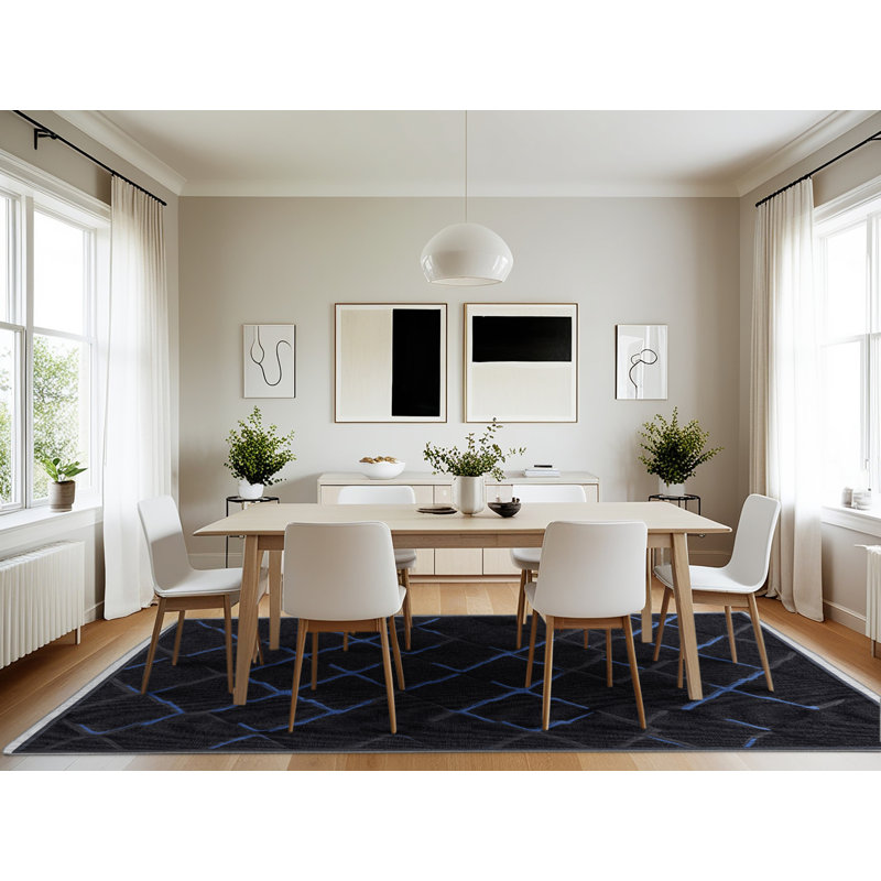Machine Washable Trellis Gray Area Rug, Rectangle 7' x 10'