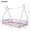 Lit simple en bois avec clôture, rose-525400732
