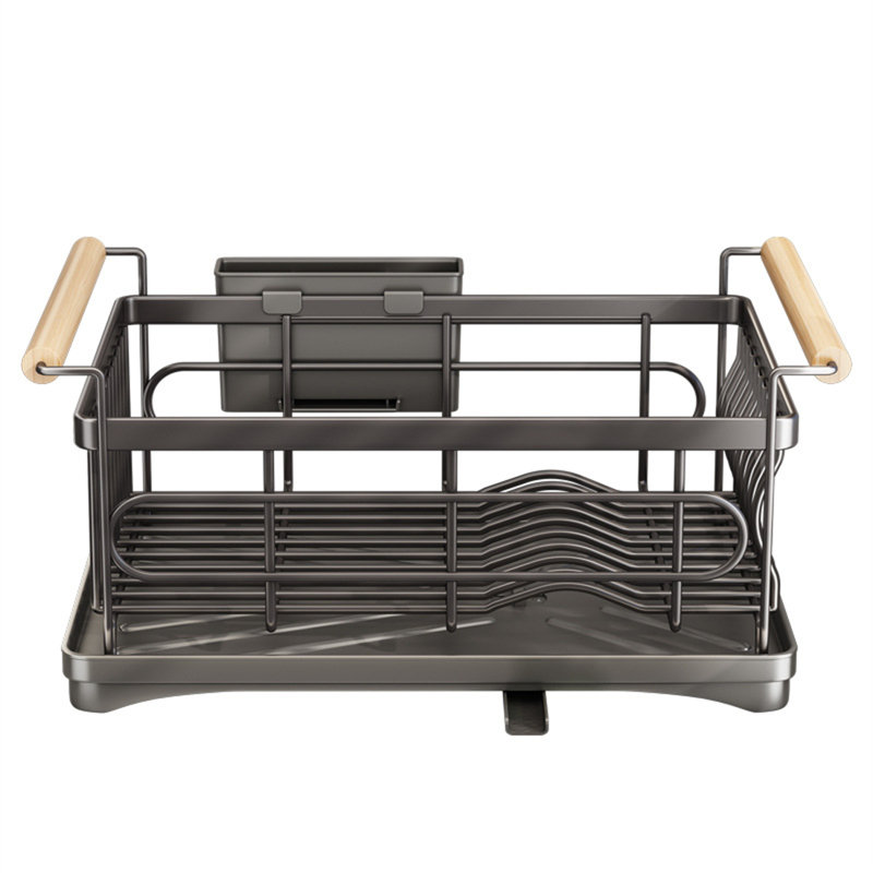 Égouttoir à vaisselle multifonctionnel en acier inoxydable 304 avec égouttoir - Rangement de cuisine pour vaisselle, bols et ustensiles