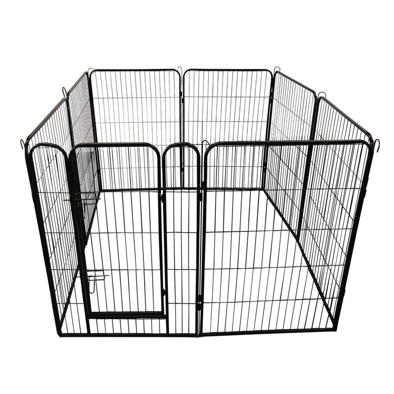 Clôture d'exercice pour chien robuste en métal pliable 8 panneaux