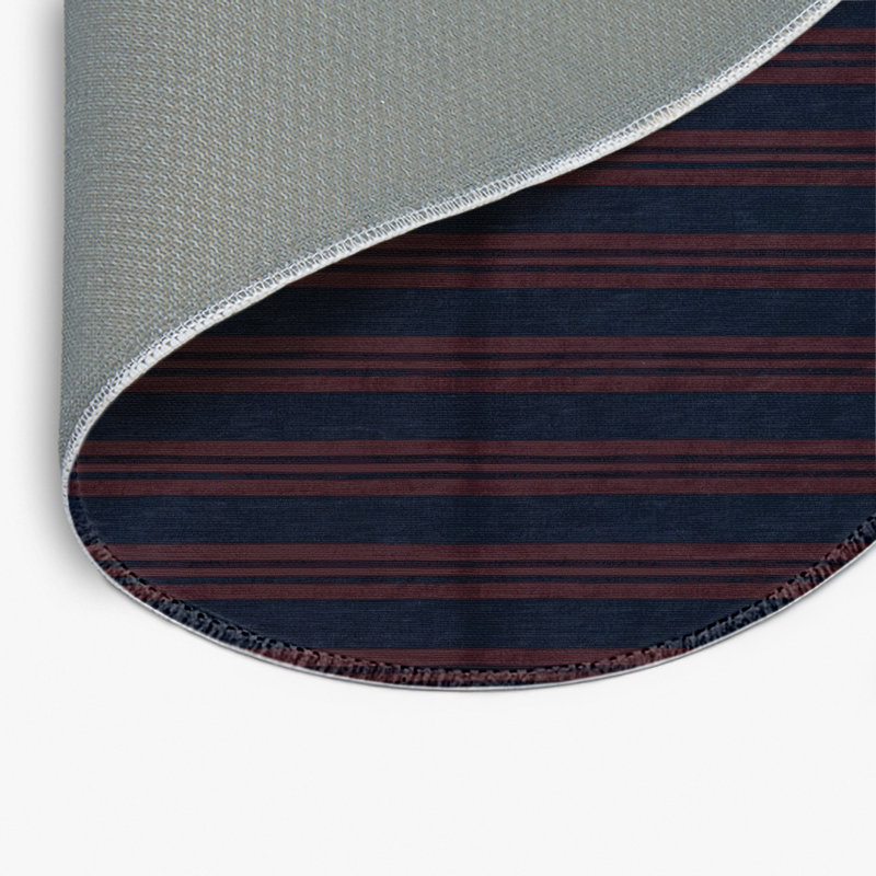 Tapis intérieur / extérieur gris HorizontalStripes, Rond 5 pi