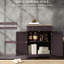 Armoire de rangement de comptoir en bois massif - Buffet avec 2 tiroirs, portes, tablette réglable pour le bar de cuisine