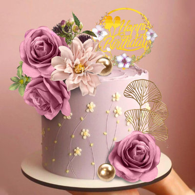 Flower Cake Toppers Happy Birthday Cake Toppers