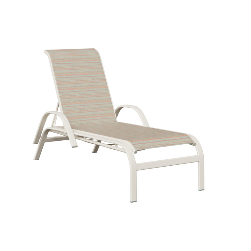 Chaise longue en aluminium mat Berlin, Kaki, Blanc mat