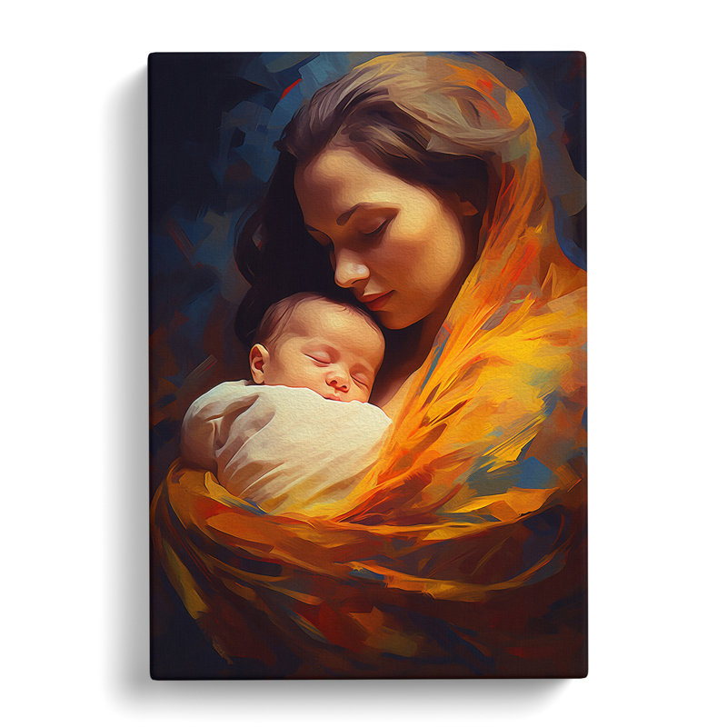 Mother And Baby Digital - Wrapped Canvas, 76cm H x 50cm W x 3cm D