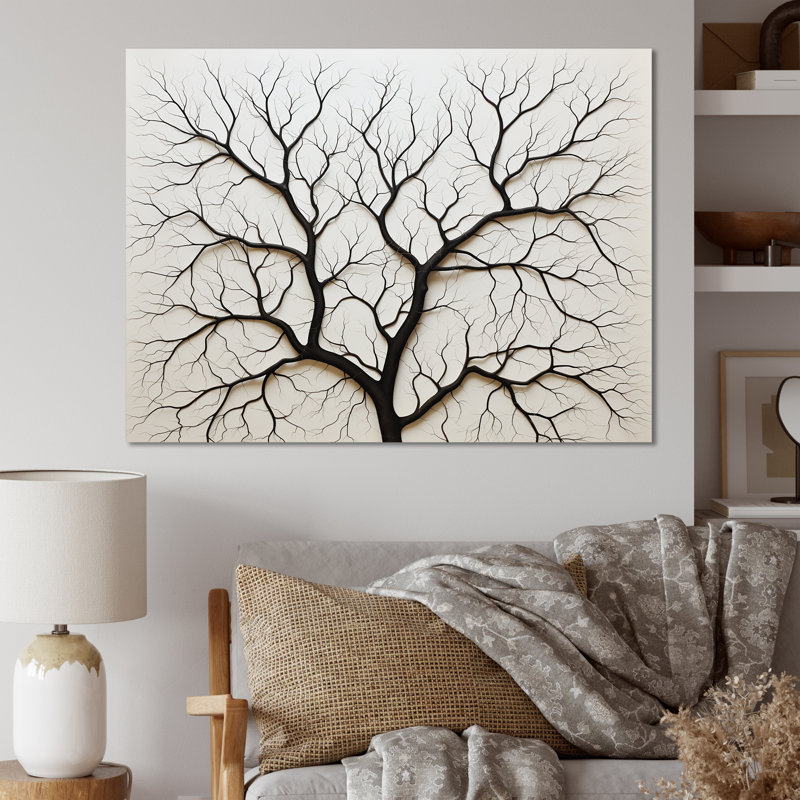 Arbre de minimalisme américain, impression sur toile, Toile tendue, H 24 po x l 32 po x P 1 po