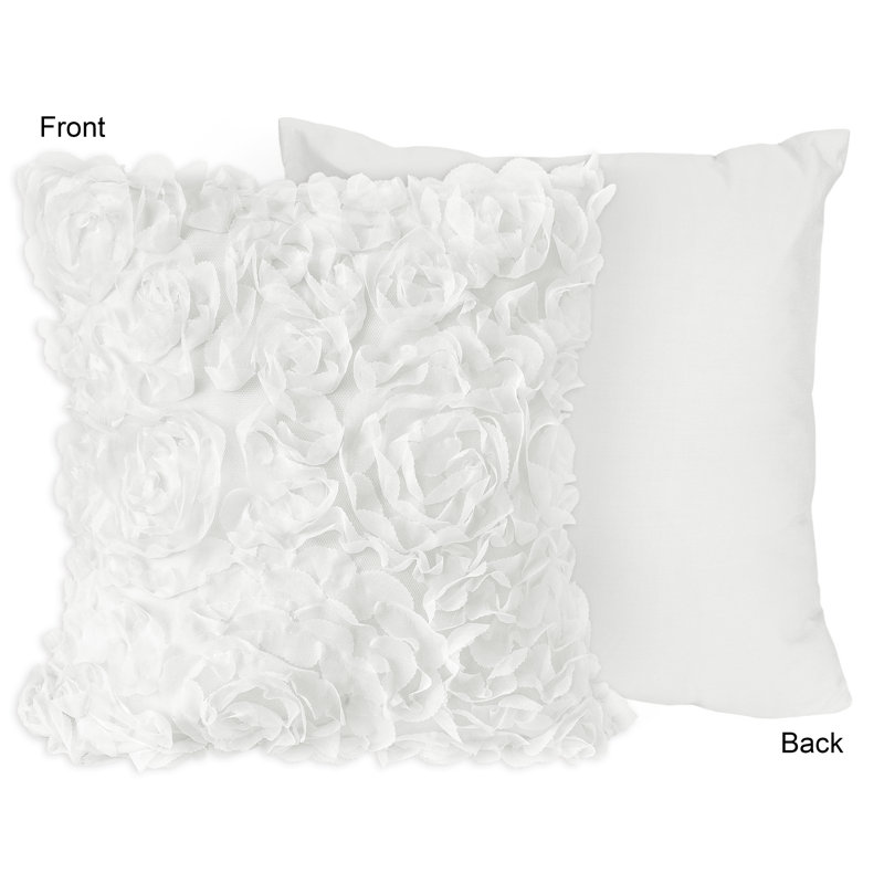 White Floral Lace Decorative Pillow Covers Set of 2