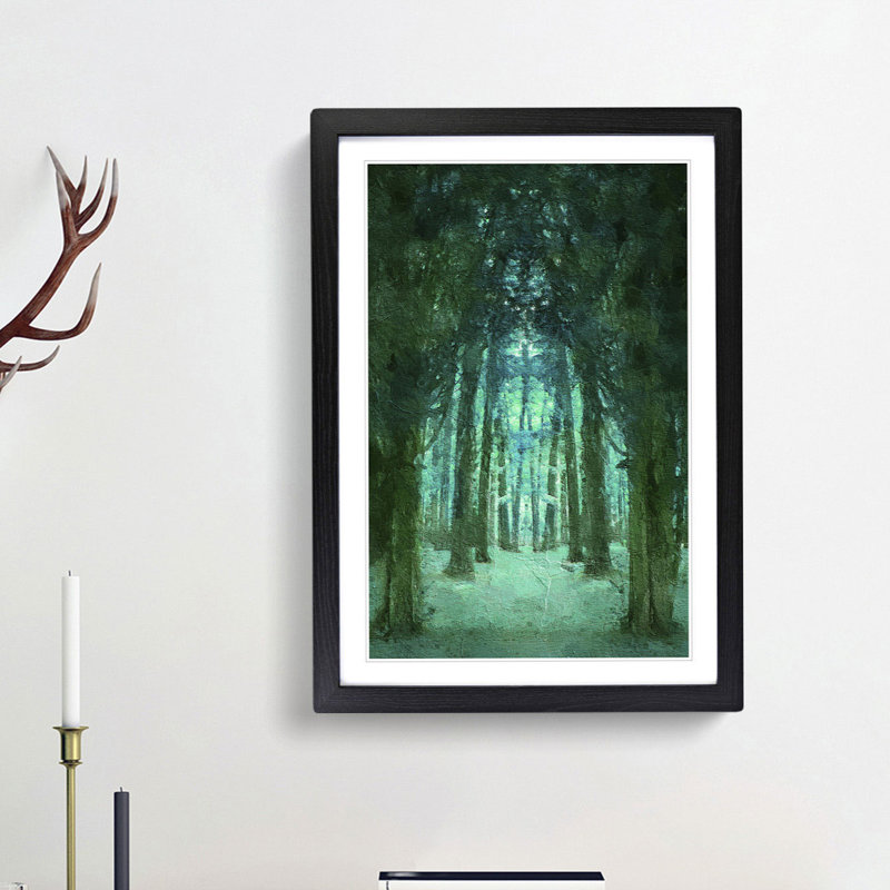 Forest Arch in Abstract - Framed Print, 65cm H x 48cm W x 2cm D, Black Framed