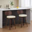Mid Mid Modern, tabourets de bar pivotants en similicuir de 26 po avec dossier et pieds en noyer, ergonomique, pivotant à 360 °, similicuir beige de salle à manger, repose-pieds en métal, îlot de cuisine-6696021