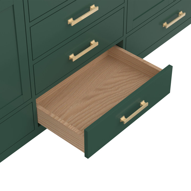 Meuble-lavabo moderne en bois 84 po avec double lavabo pour salle de bain