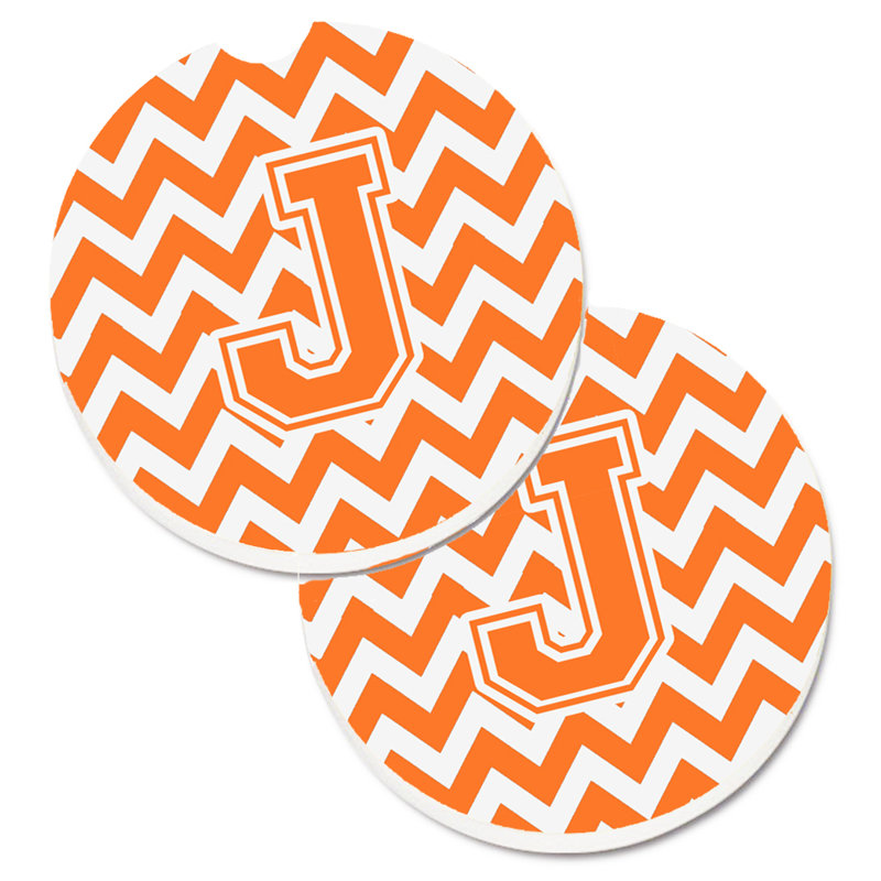 Sous-verre pour voiture, J, Blanc / orange