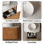 Meuble-lavabo de salle de bain à rebords incurvés pré-assemblés avec lavabo et tiroir en céramique, sans robinet, couleur grain de bois naturel