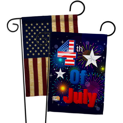 Paren Double Sided 19'' H x 13'' W Polyester Independence Day Garden Flag