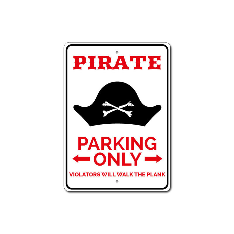 Panneau de pirate en aluminium, H 10 po x l 14 po x P 0,04 po
