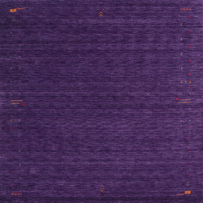 Tapis de zone mauve contemporaine, Carré 4 pi