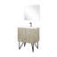 Rustique 30 po Meuble-lavabo large, surface en quartz blanc, robinet en métal et miroir 28 po x P 20 po pour salle de bain, comptoir, enchanteur
