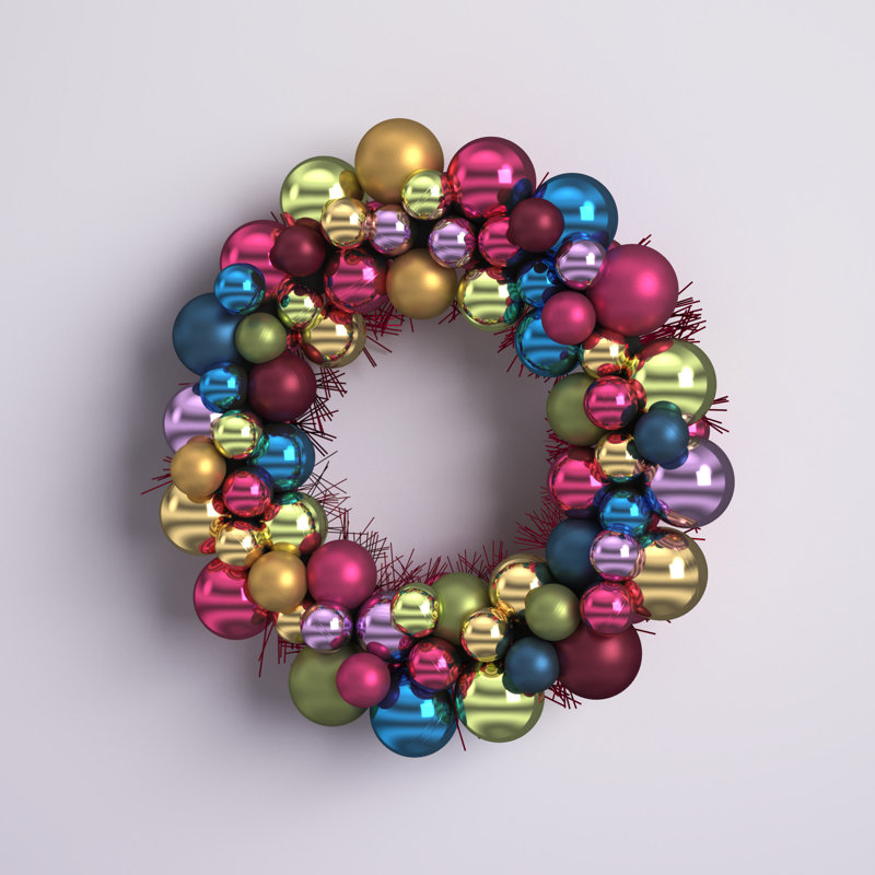 Couronne de boules brillantes et mates, Multicolore, 7