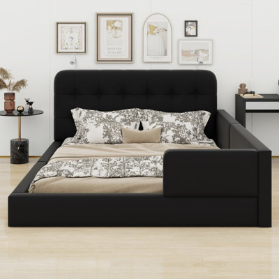 Upholstered Platform Bed With 2 Reading Lights