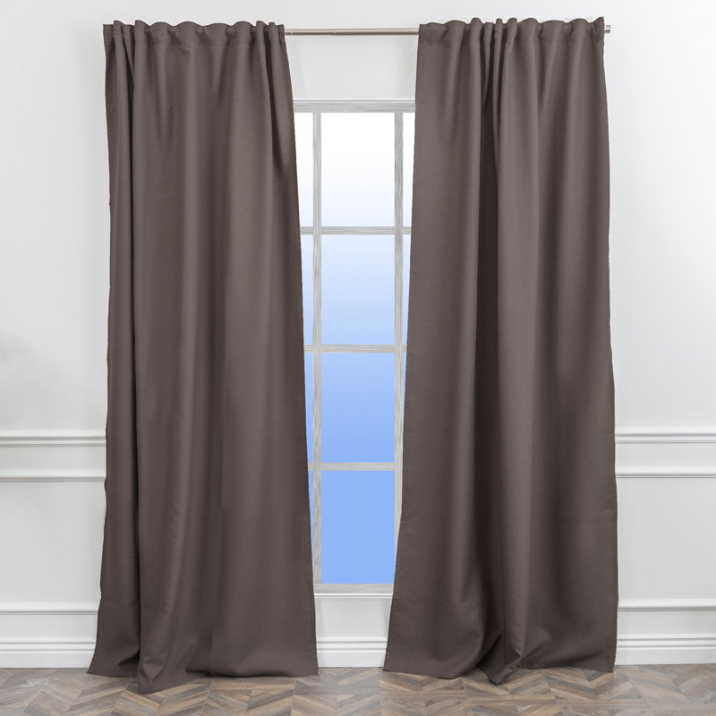 Room Darkening Single Curtain Panel, Brown, 130cm Width x 265cm Drop