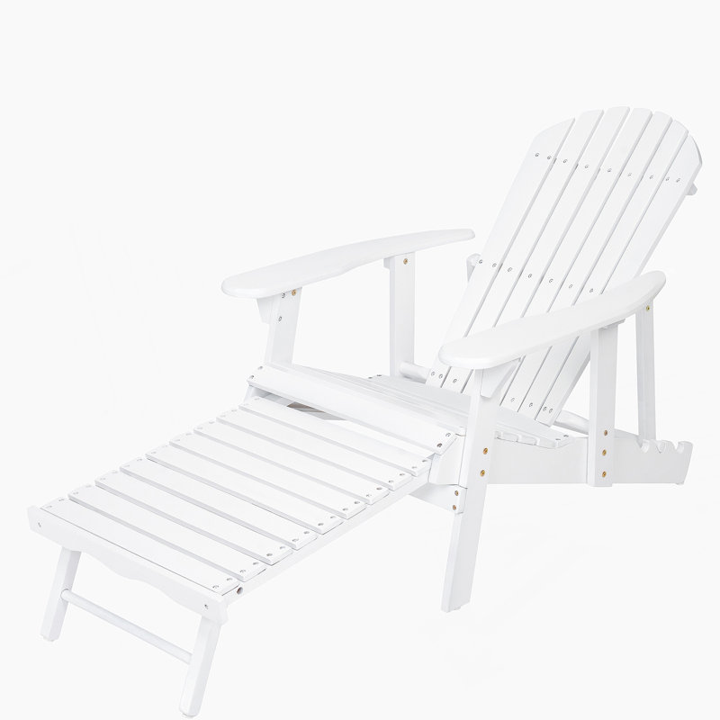 Chaise Adirondack au design rustique, bois d'acacia, lattes pliables et traditionnelles pour un confort extérieur