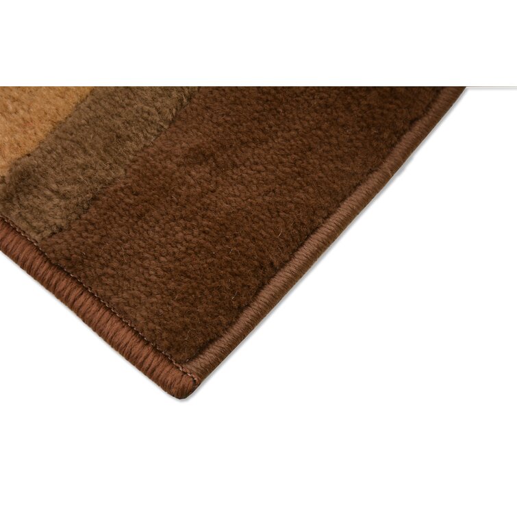 Custom Size Brown Beige Runner Rug Geometric Volley Dessign Cut to