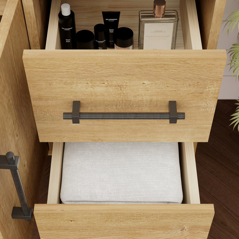 Victoria 41.7'' Single Bathroom Vanity with Acrylic Top, Oak