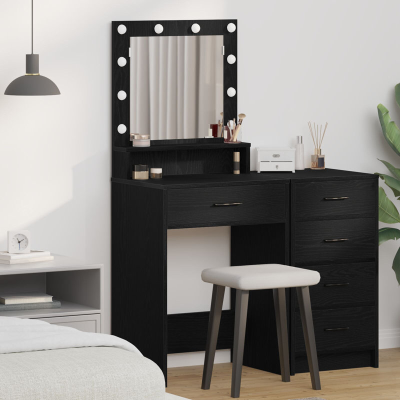 Dressing Table with Mirror, White 1