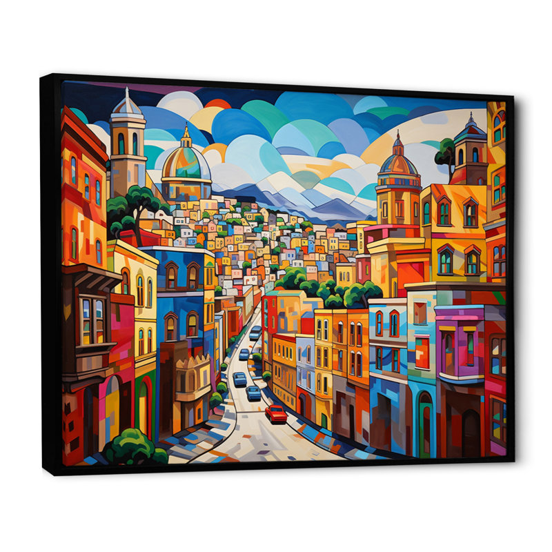 Pop San Francisco II - Imprimé, H 34 po x l 44 po x P 1,5 po, Cadre flottant noir
