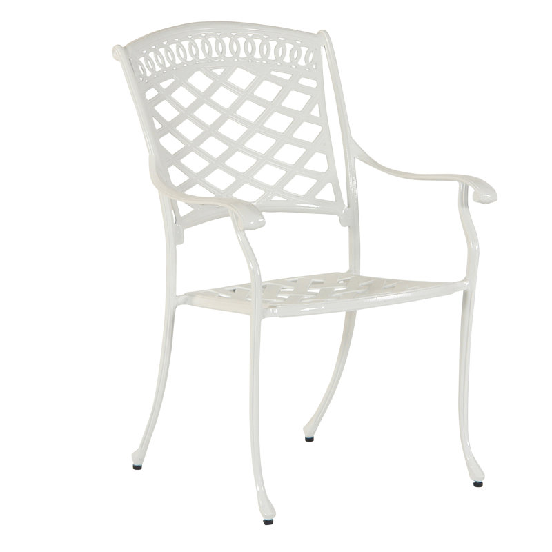 Olinger Stacking Patio Dining Armchair, White