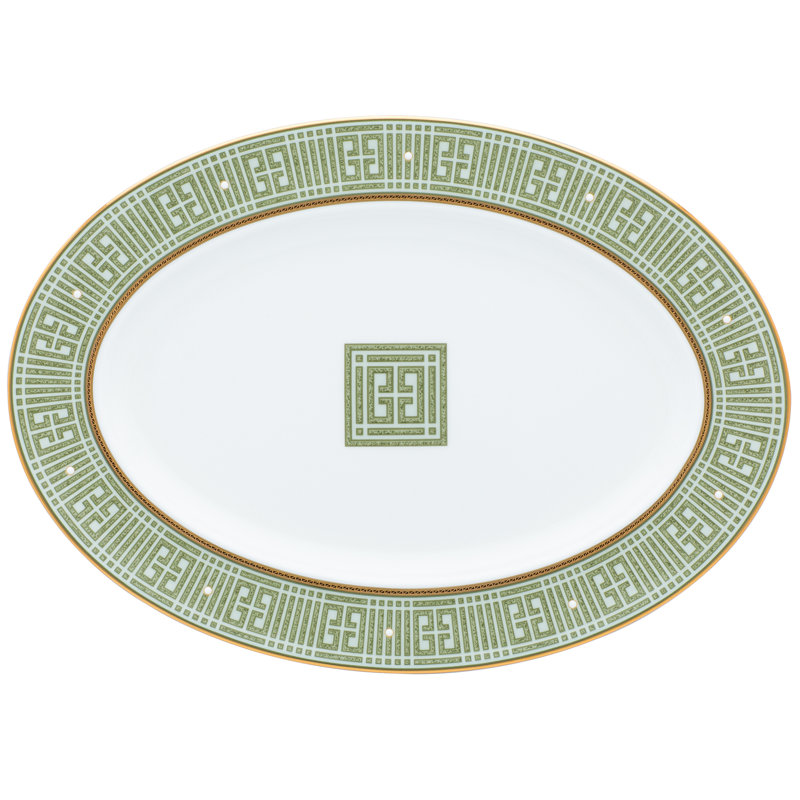 Noritake Infinity Oval Platter, 14", Green Gold