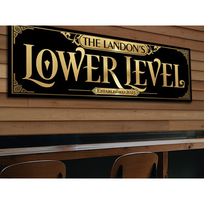 Lower Level Bar Sign Family Name Personalized On Metal