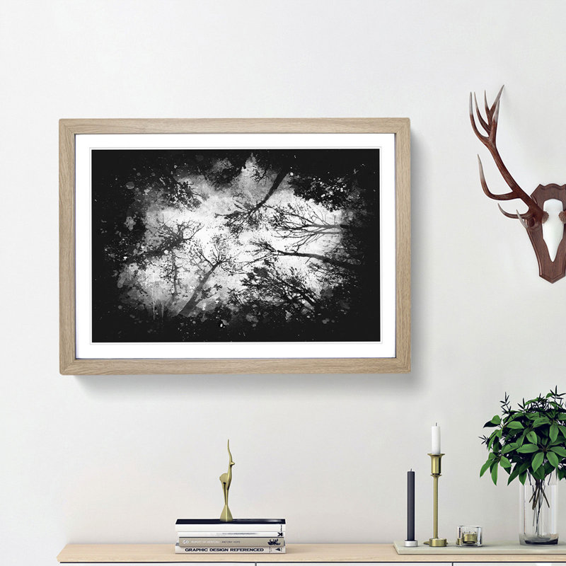 Vaulted Tree Branches - Picture Frame Graphic Art Print, Oak Framed, 24cm H x 33cm W x 2cm D