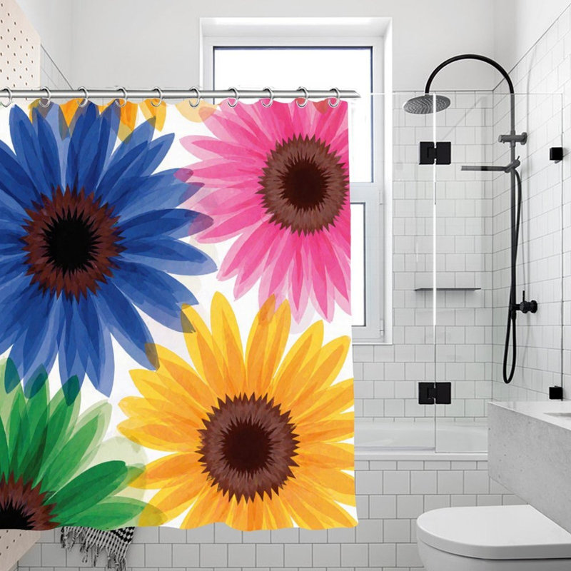 Rideaux de douche colorés Gerbera Daisies, 71 x 71