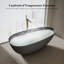 Baignoire de trempage autoportante noire à surface solide 59 "x 29,5" avec trop-plein et bonde escamotable pour salle de bain MonBlari-120904037-129906969