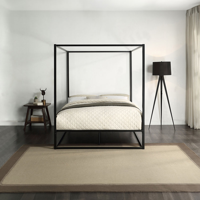 Bedoya Metal Bed, Black, Small Double (4')