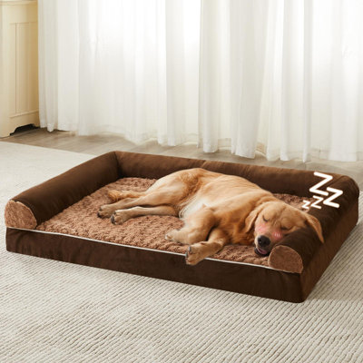 Dog Beds, Waterproof Couch Pet Bed With Removable Washable Cover, Brown