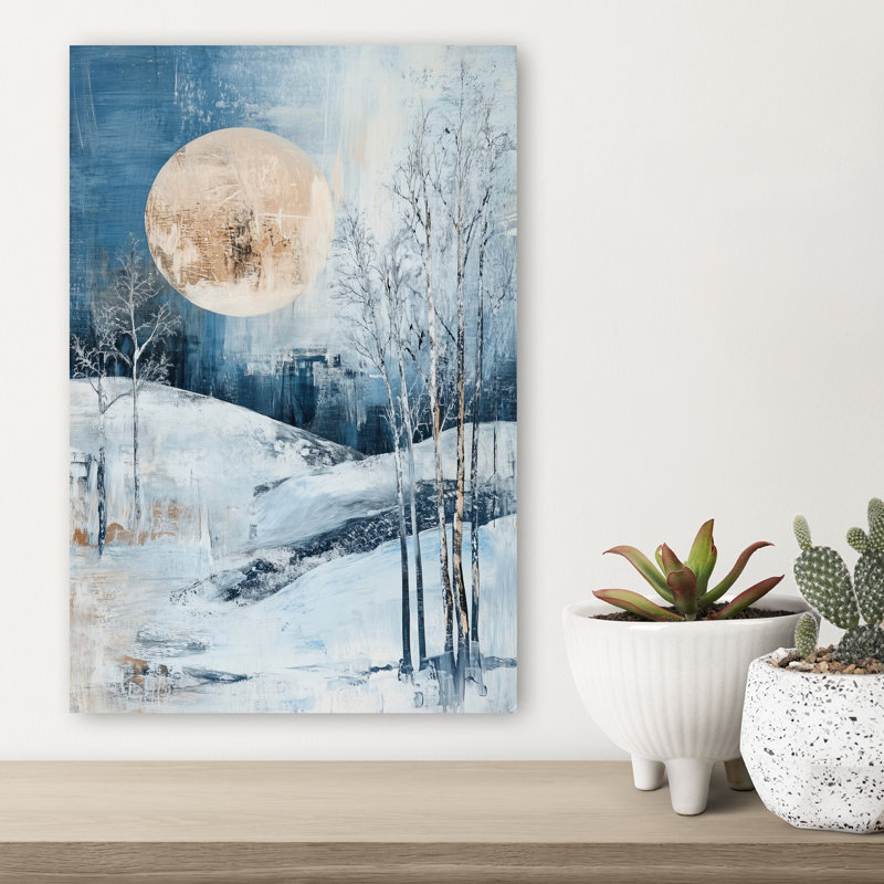 «Dreamy Winter Landscape Abstract Contemporary Modern Landscape Nature», art mural, 18" H x 12" W