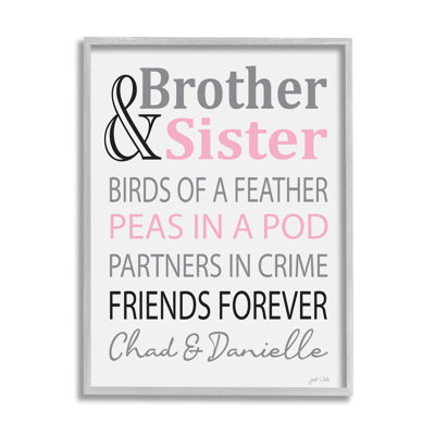 Brother & Sister cmw-009 Personalized Wall Art