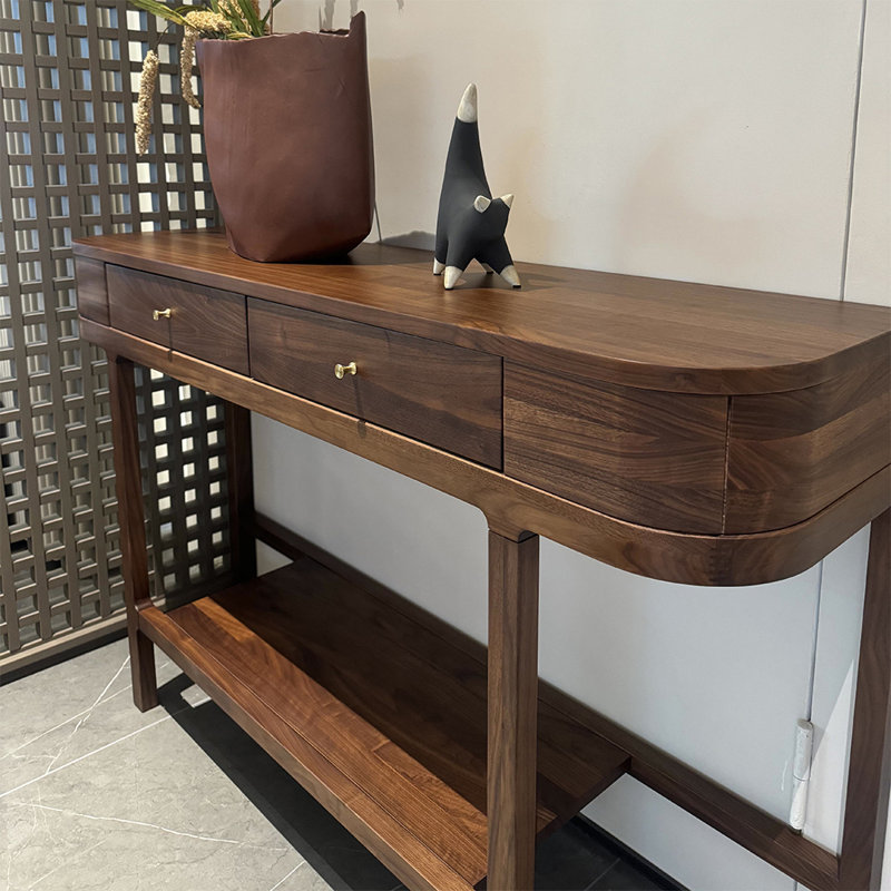 Nouvelle table d'entrée en bois massif de style chinois, H 35,4 po x l 47,2 po x P 15,7 po