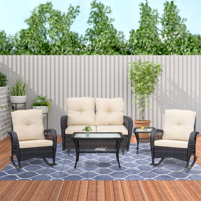 4 - Person Patio Conversation Set with Cushions