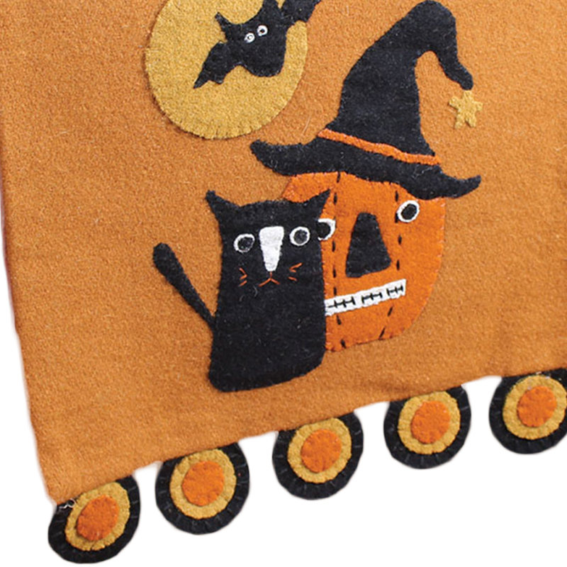 The Holiday Aisle® Cats, Bats, Pumpkin…Oh My Felt Table Runner Table Runner