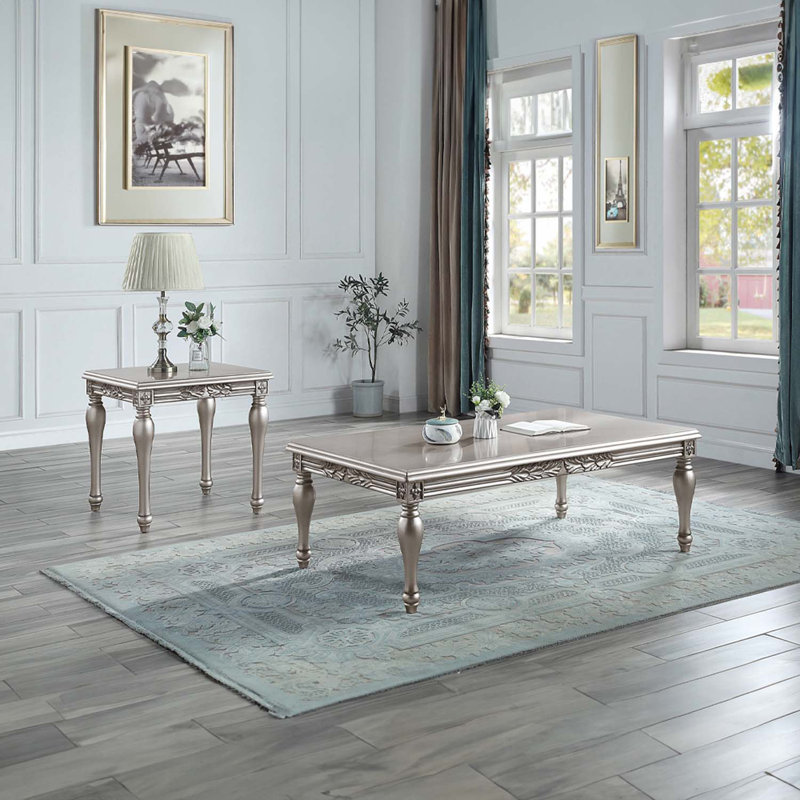 Table de bout Pelumi, finition platine