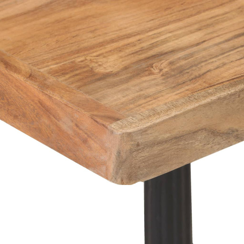Akridge Acacia Solid Wood Top Metal Base Dining Table