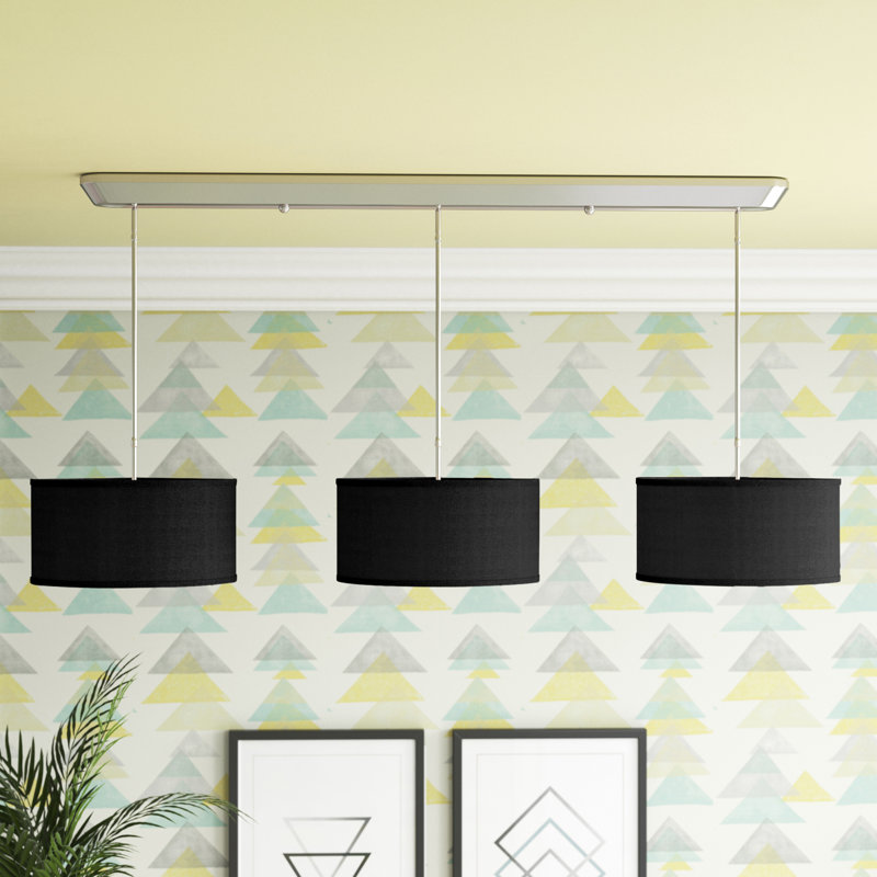 Luminaire suspendu 9 lumières pour îlot de cuisine, Noir