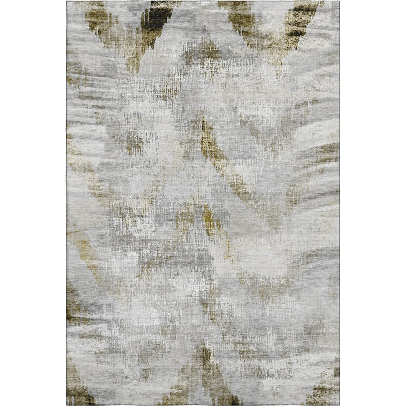 Premium Machine Washable Prisco Taupe Rug, Rectangle 10' x 14'