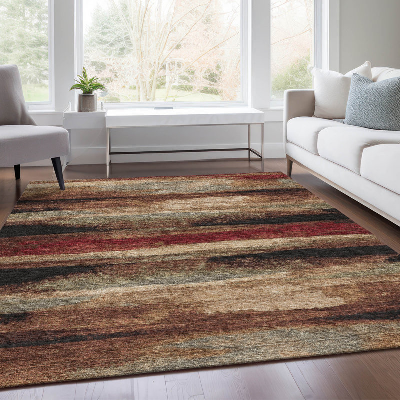 Premium Machine Washable Prisco Mocha Rug, Rectangle 8' x 10'