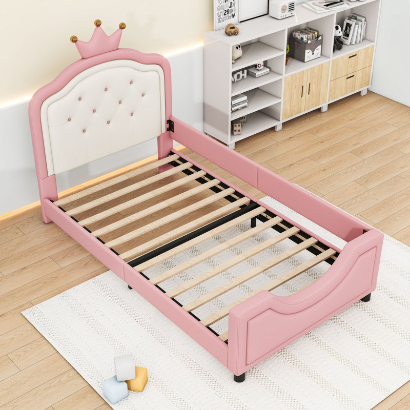 Lit plateforme simple tapissier avec capitonnage