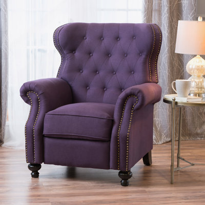 Fauteuil inclinable avec accoudoirs roulés prune Accents