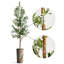 Arbre artificiel dans un pot de fleurs moderne, décoration d'arbre en soie d'olivier artificiel (pot et arbre)-938195092-925170724